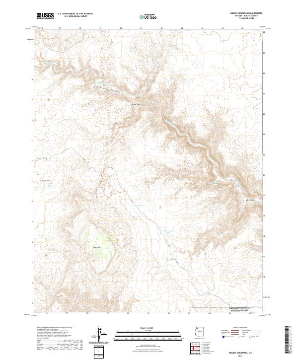 US Topo 7.5-minute map for Grassy Mountain AZ