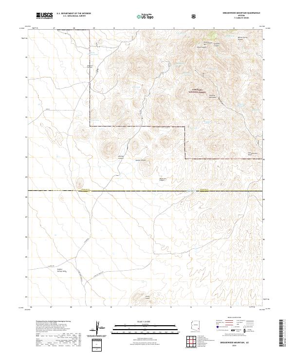 US Topo 7.5-minute map for Greasewood Mountain AZ