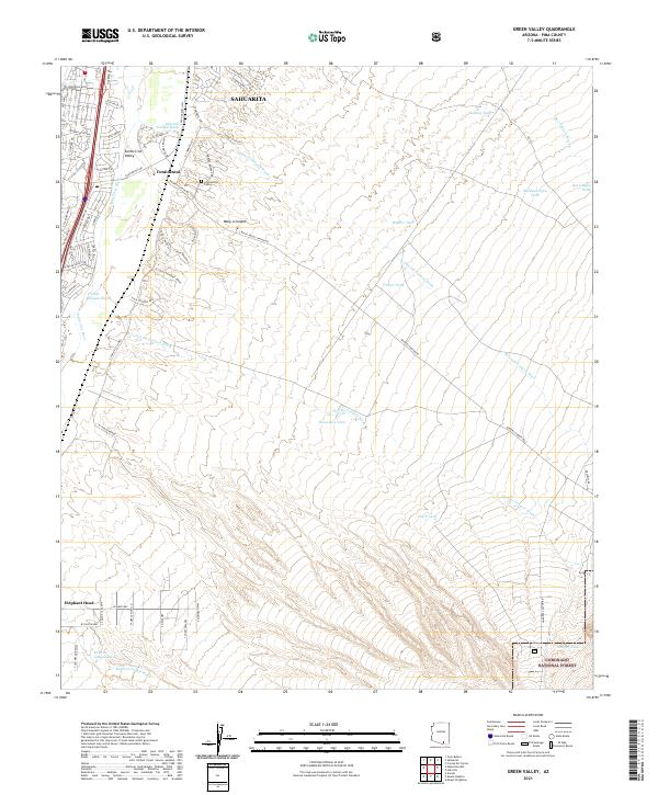 US Topo 7.5-minute map for Green Valley AZ