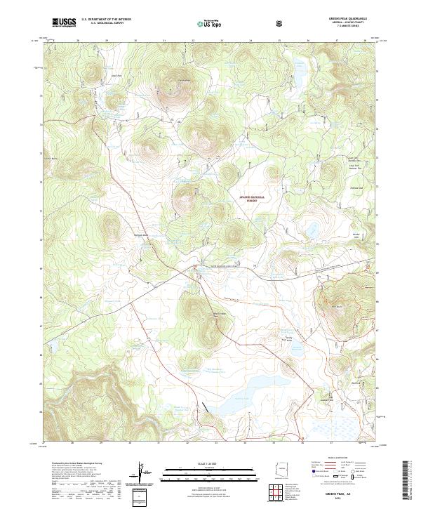 US Topo 7.5-minute map for Greens Peak AZ