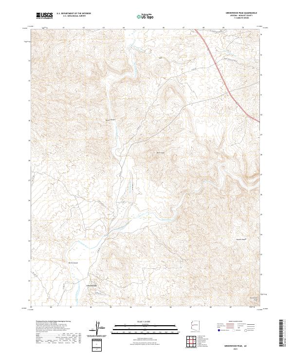 US Topo 7.5-minute map for Greenwood Peak AZ