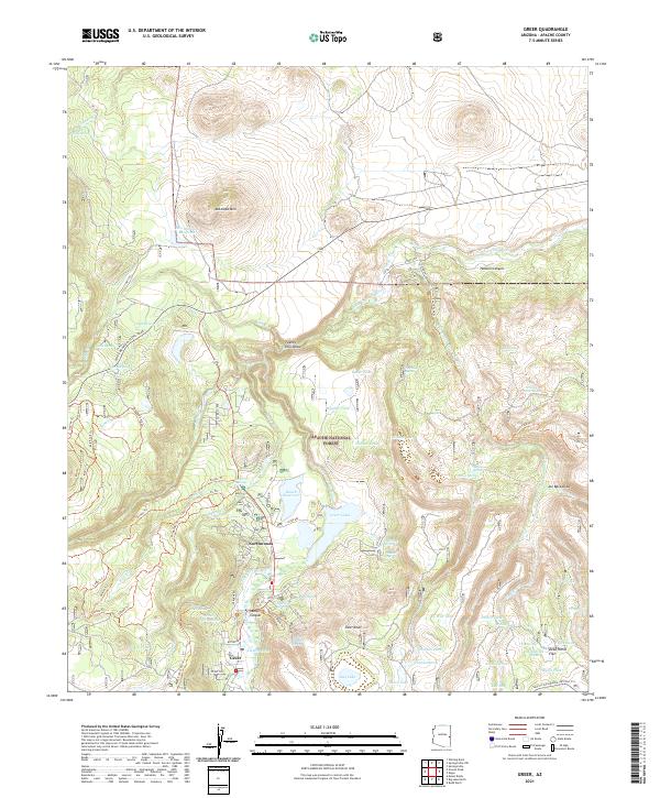 US Topo 7.5-minute map for Greer AZ