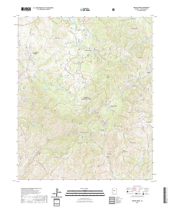 US Topo 7.5-minute map for Groom Creek AZ