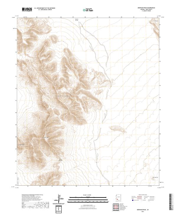 USGS US Topo 7.5-minute map for Growler Peak AZ 2021