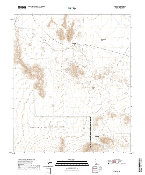 US Topo 7.5-minute map for Gunsight AZ