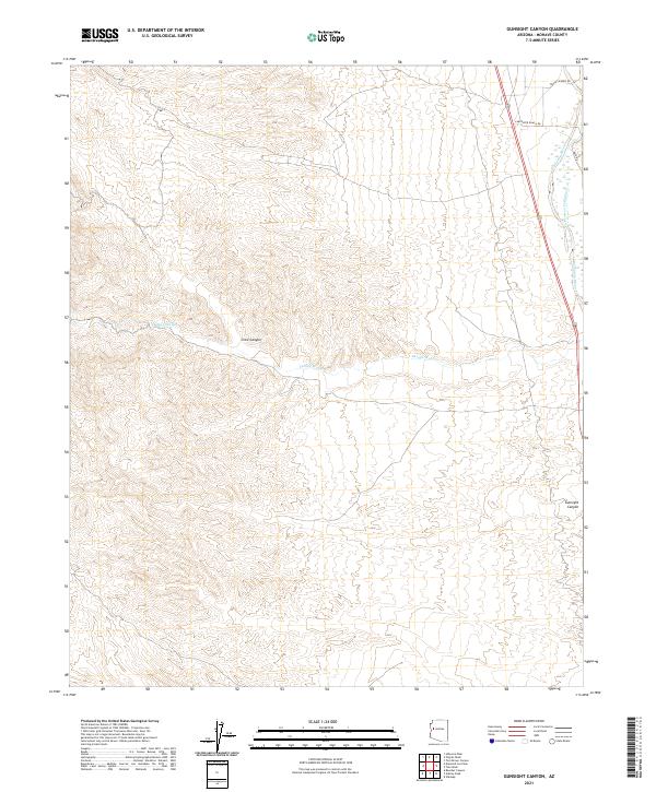 US Topo 7.5-minute map for Gunsight Canyon AZ