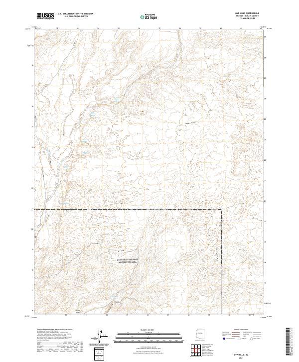 US Topo 7.5-minute map for Gyp Hills AZ