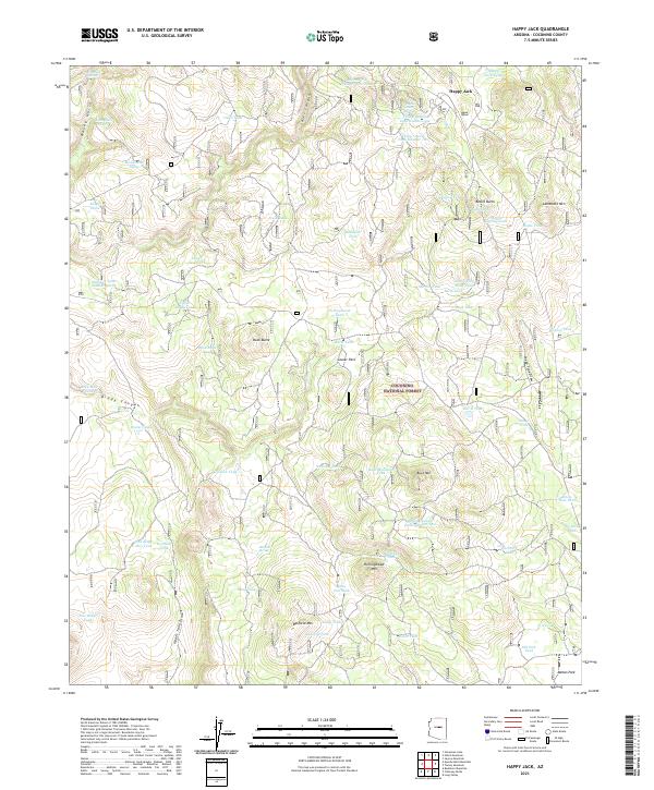 US Topo 7.5-minute map for Happy Jack AZ