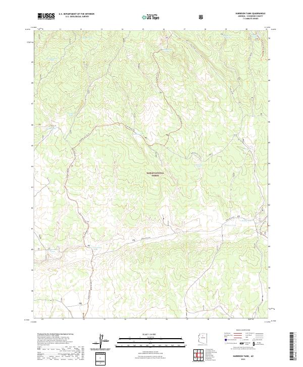 US Topo 7.5-minute map for Harbison Tank AZ