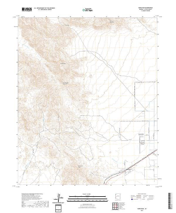 US Topo 7.5-minute map for Harcuvar AZ