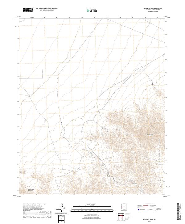 US Topo 7.5-minute map for Harcuvar Peak AZ