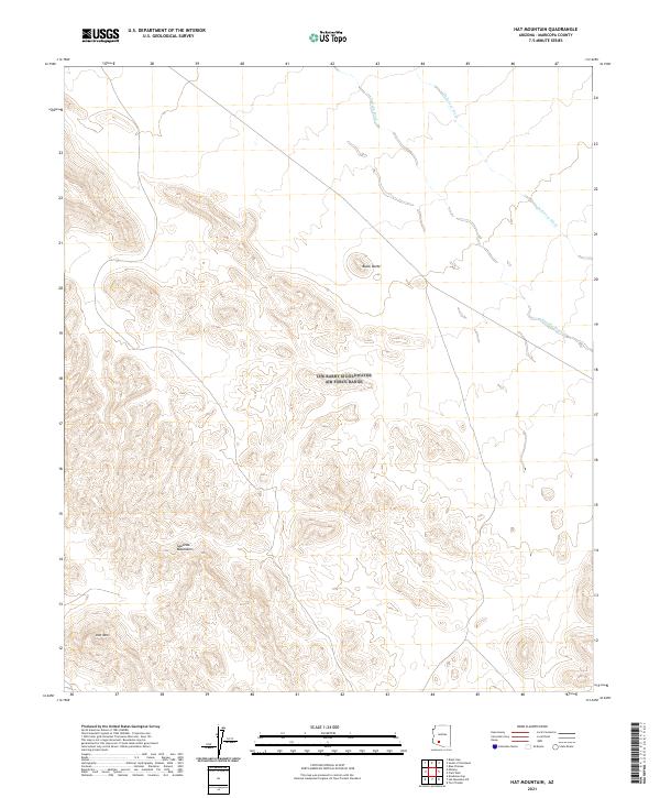 US Topo 7.5-minute map for Hat Mountain AZ