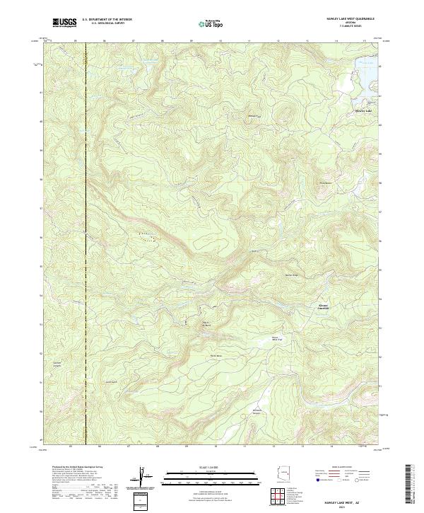 US Topo 7.5-minute map for Hawley Lake West AZ