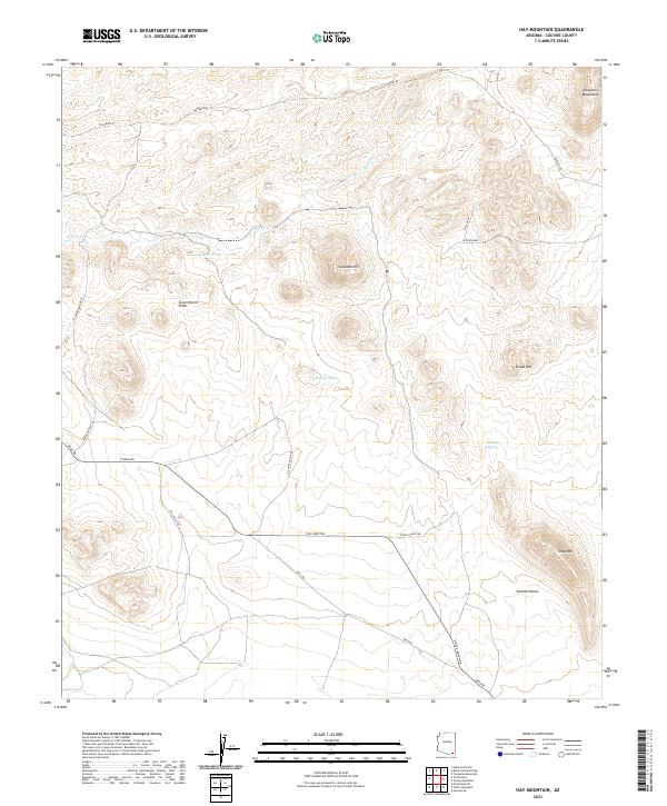 USGS US Topo 7.5-minute map for Hay Mountain AZ 2021