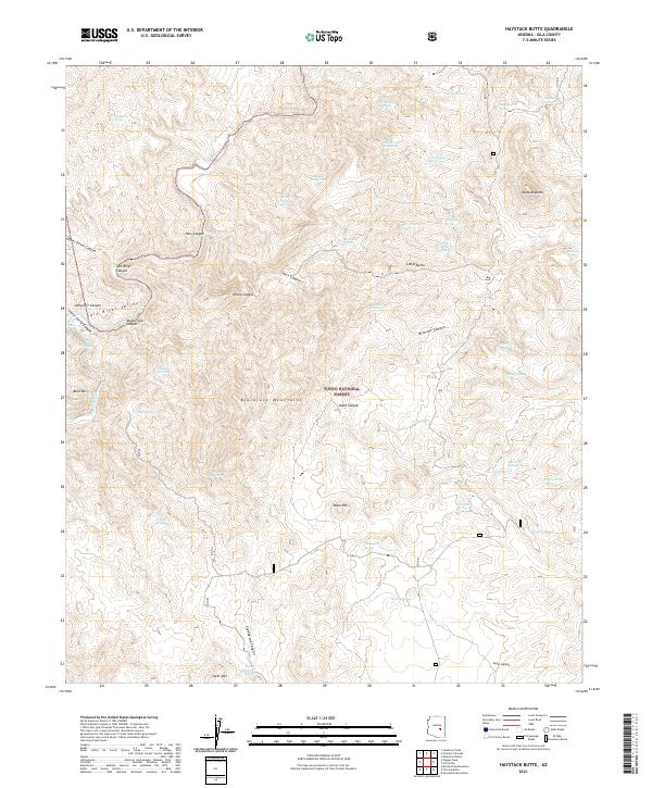 US Topo 7.5-minute map for Haystack Butte AZ