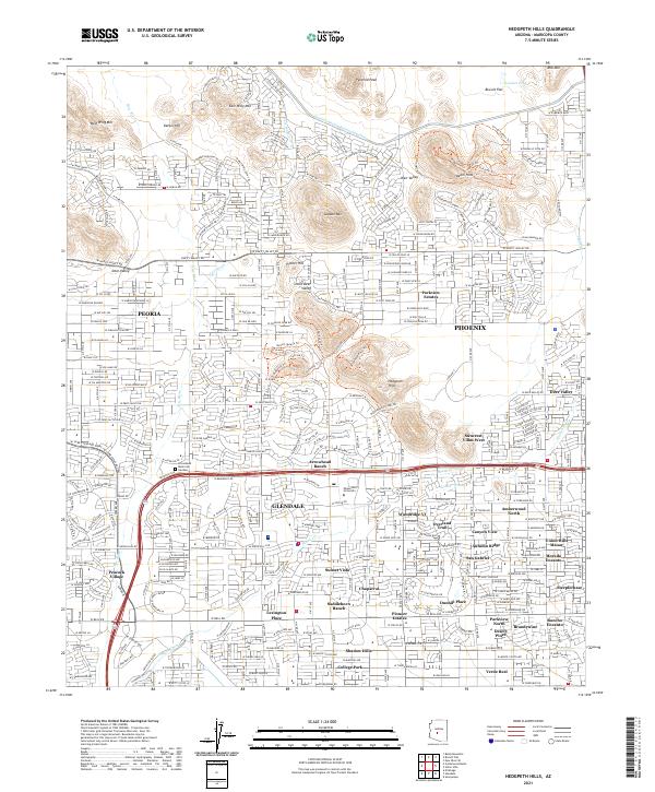 US Topo 7.5-minute map for Hedgpeth Hills AZ