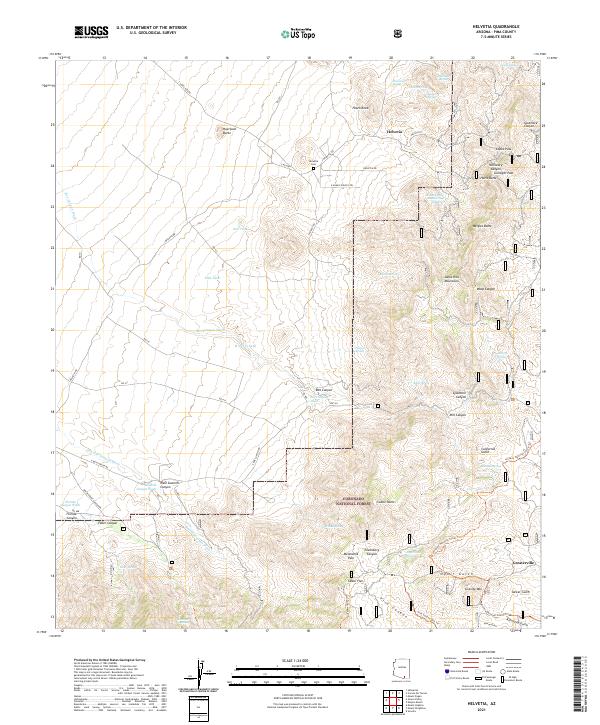 US Topo 7.5-minute map for Helvetia AZ