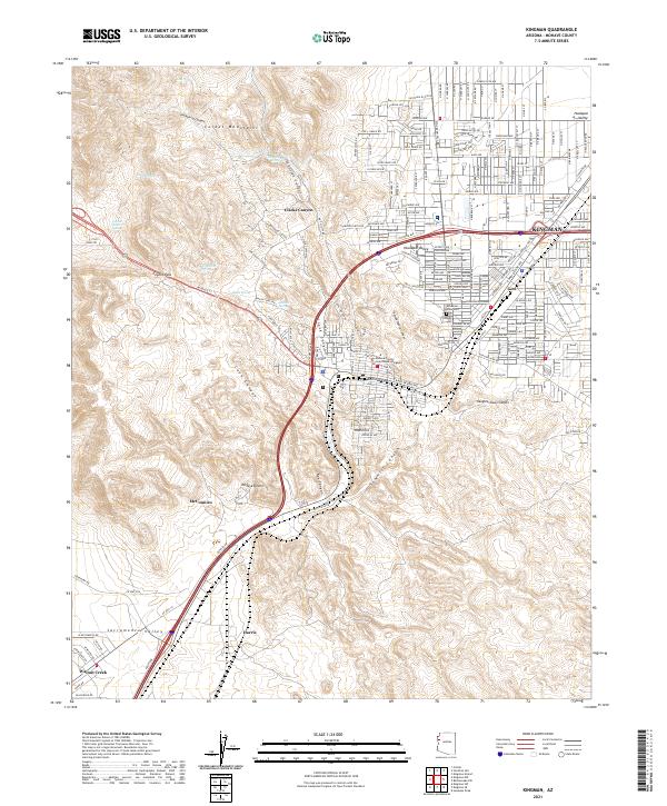 US Topo 7.5-minute map for Kingman AZ