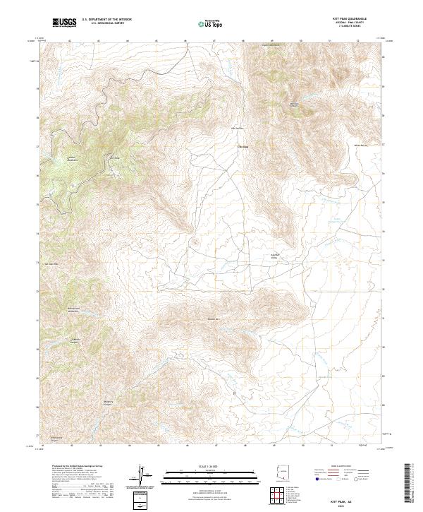 USGS US Topo 7.5-minute map for Kitt Peak AZ 2021