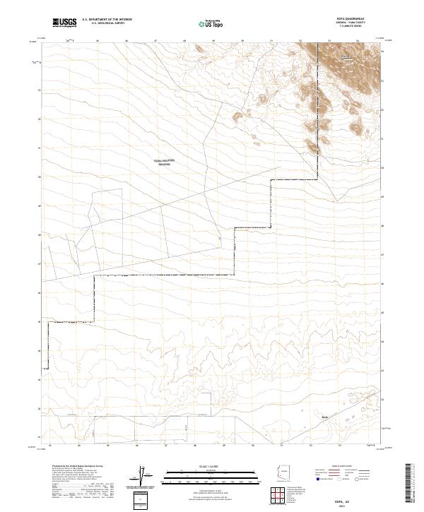 USGS US Topo 7.5-minute map for Kofa AZ 2021