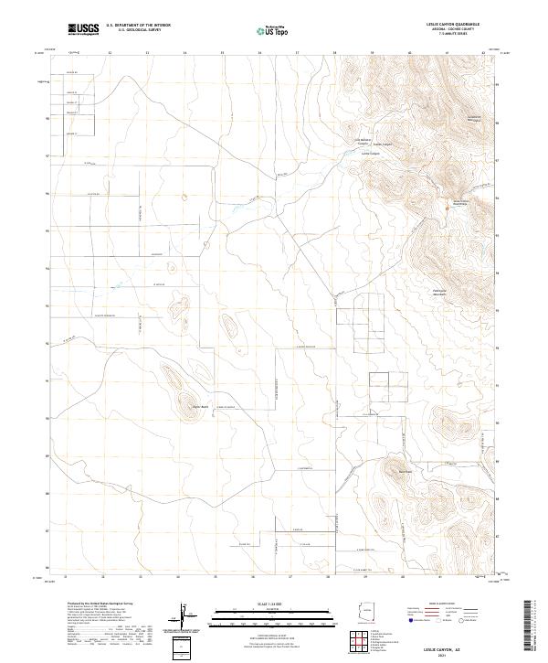 USGS US Topo 7.5-minute map for Leslie Canyon AZ 2021