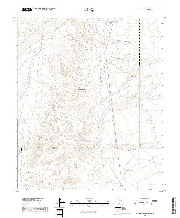 USGS US Topo 7.5-minute map for Middle Mountains North AZ 2021