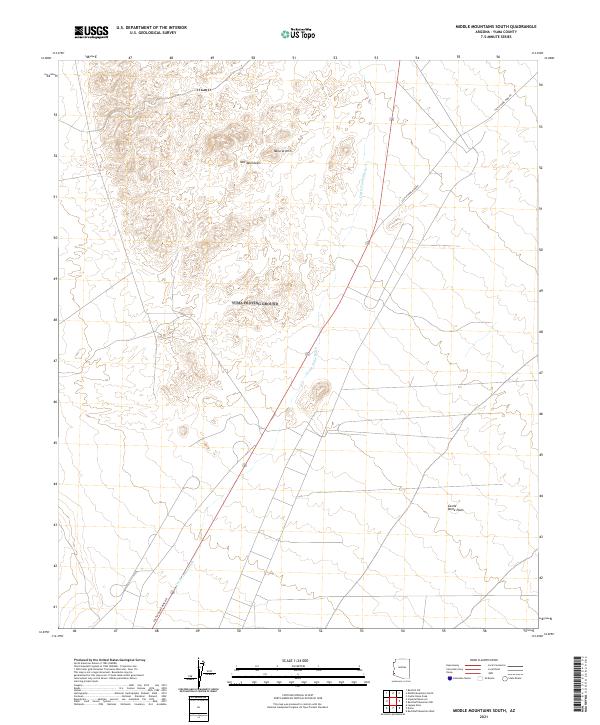 USGS US Topo 7.5-minute map for Middle Mountains South AZ 2021