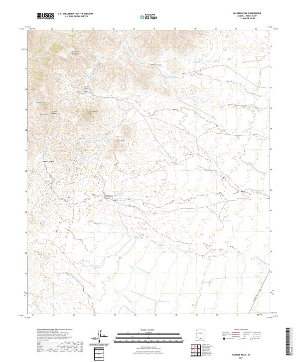 USGS US Topo 7.5-minute map for Mildred Peak AZ 2021