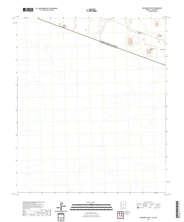 USGS US Topo 7.5-minute map for Monument Bluff AZSON 2021