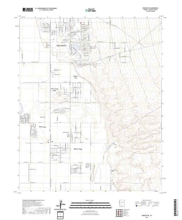 US Topo 7.5-minute map for Needles NE AZ