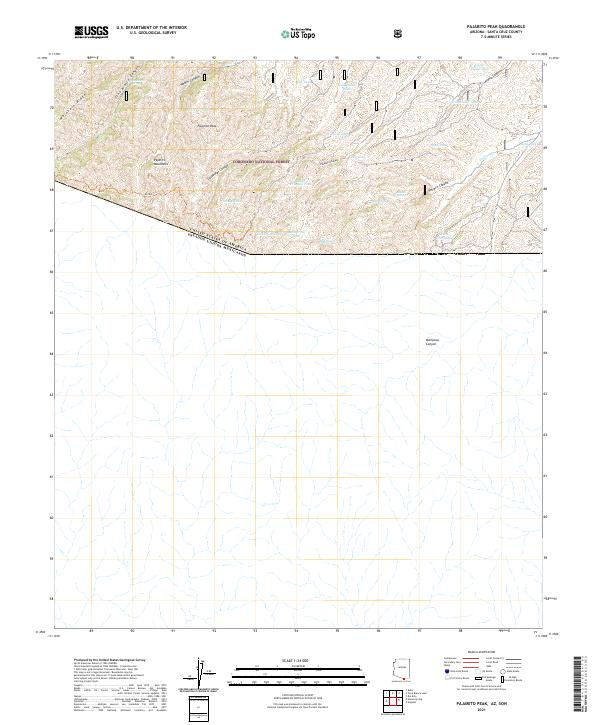 USGS US Topo 7.5-minute map for Pajarito Peak AZSON 2021