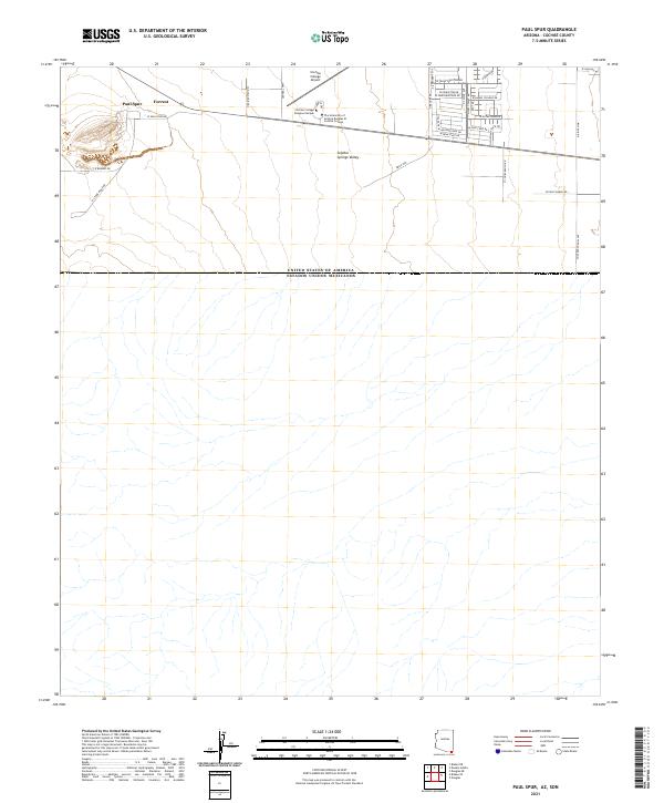 USGS US Topo 7.5-minute map for Paul Spur AZSON 2021