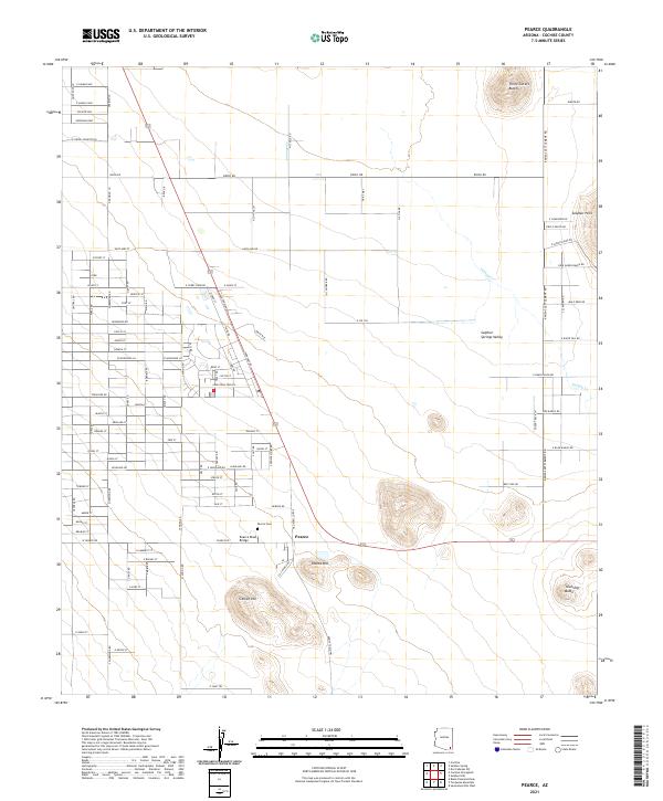 USGS US Topo 7.5-minute map for Pearce AZ 2021