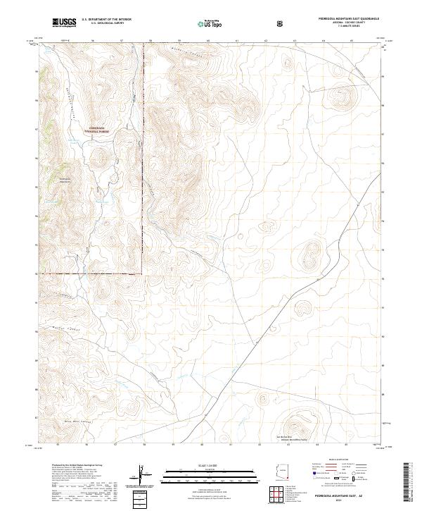 USGS US Topo 7.5-minute map for Pedregosa Mountains East AZ 2021