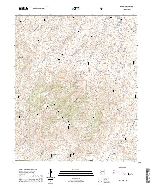 US Topo 7.5-minute map for Pinal Peak AZ