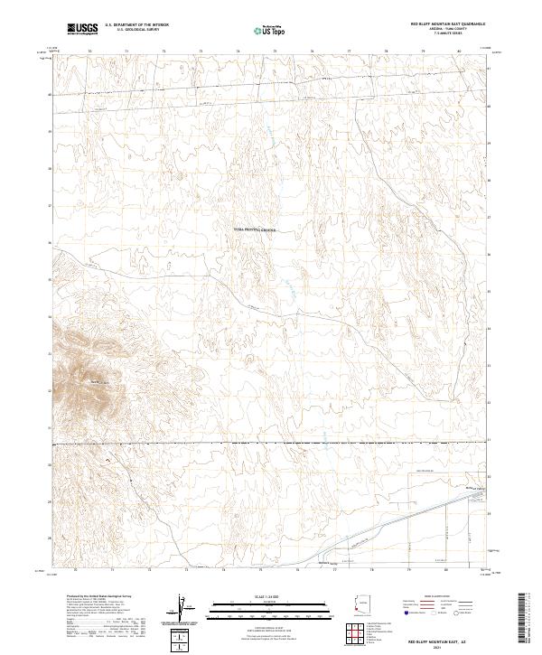 USGS US Topo 7.5-minute map for Red Bluff Mountain East AZ 2021