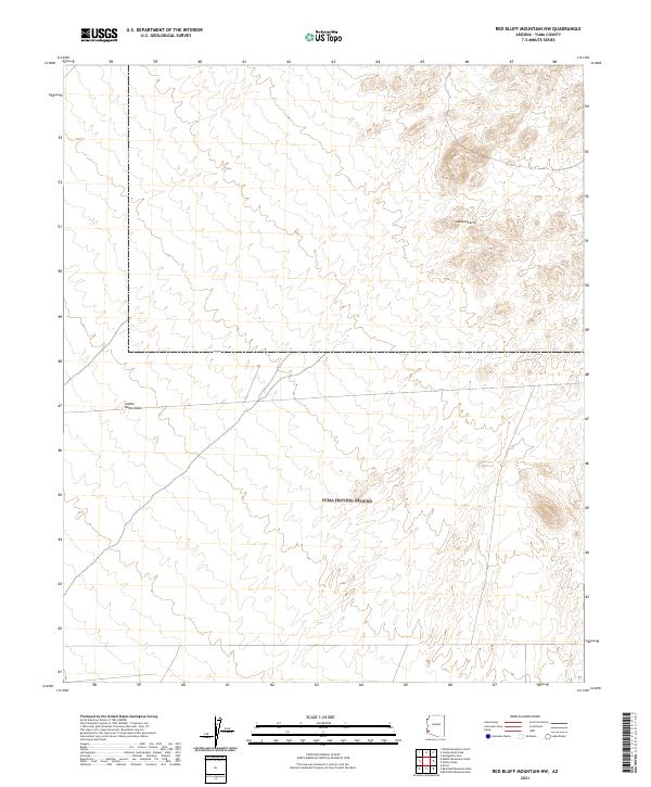 USGS US Topo 7.5-minute map for Red Bluff Mountain NW AZ 2021