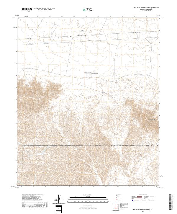 USGS US Topo 7.5-minute map for Red Bluff Mountain West AZ 2021