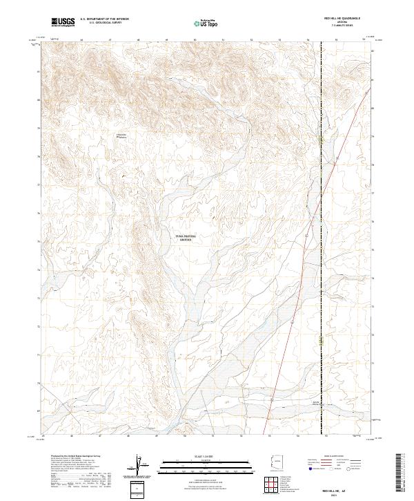 USGS US Topo 7.5-minute map for Red Hill NE AZ 2021