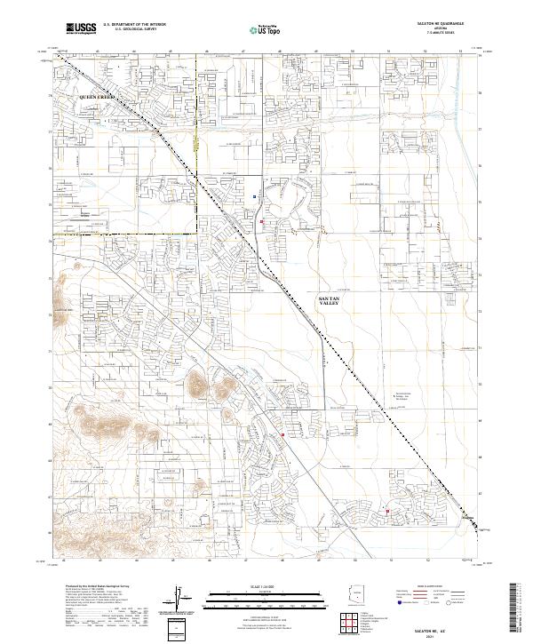 US Topo 7.5-minute map for Sacaton NE AZ