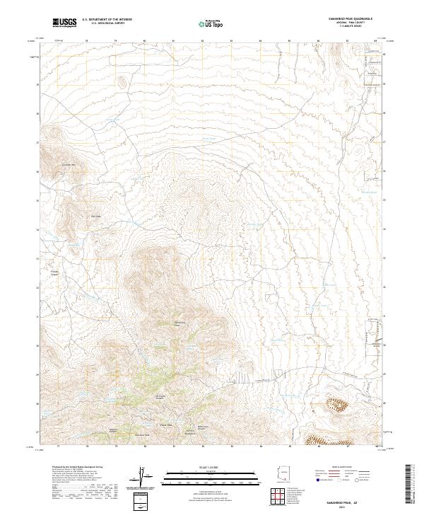 USGS US Topo 7.5-minute map for Samaniego Peak AZ 2021