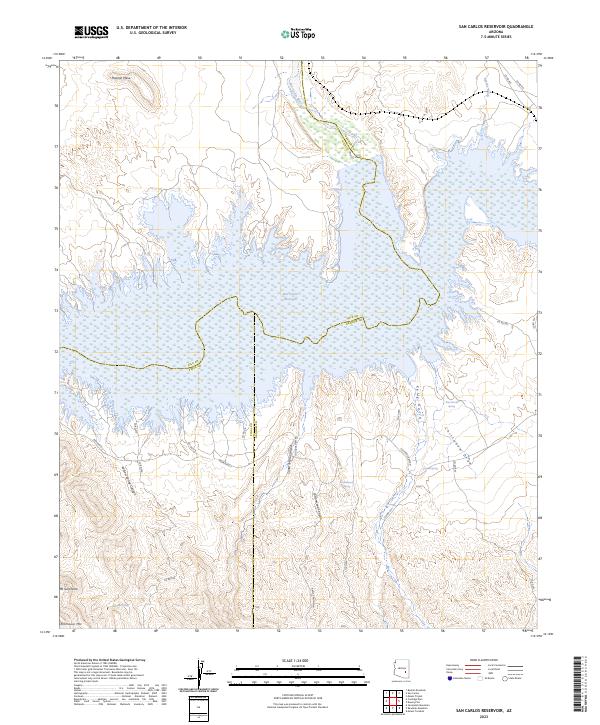 US Topo 7.5-minute map for San Carlos Reservoir AZ