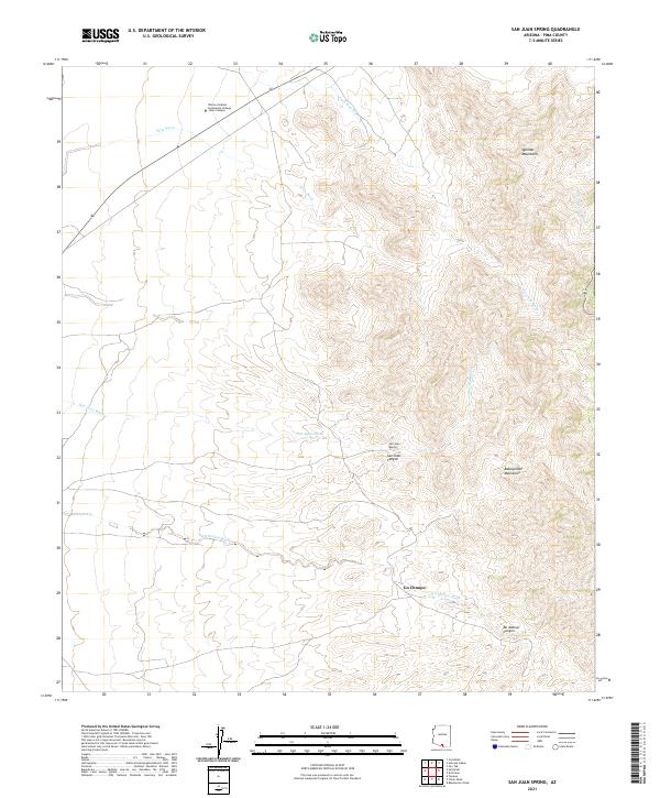 USGS US Topo 7.5-minute map for San Juan Spring AZ 2021