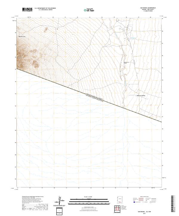 USGS US Topo 7.5-minute map for San Miguel AZSON 2021