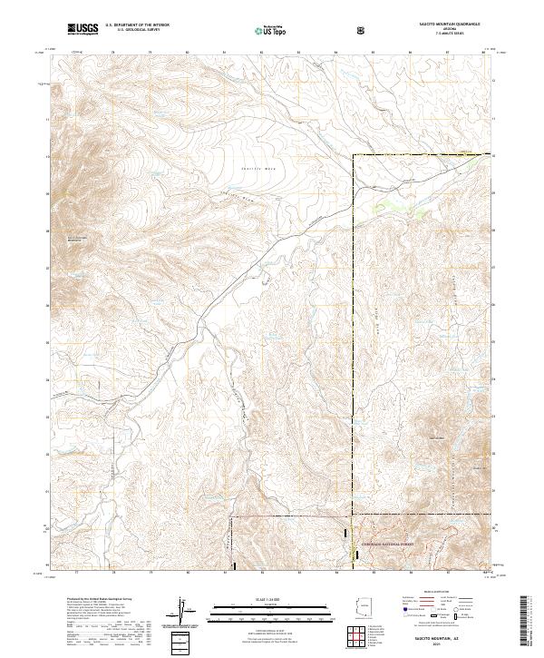 USGS US Topo 7.5-minute map for Saucito Mountain AZ 2021