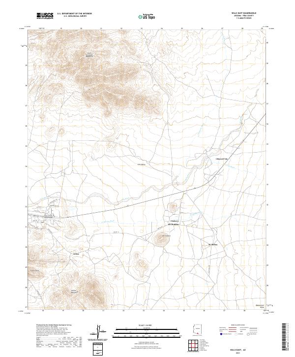 USGS US Topo 7.5-minute map for Sells East AZ 2021