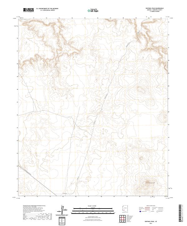 USGS US Topo 7.5-minute map for Sentinel Peak AZ 2021