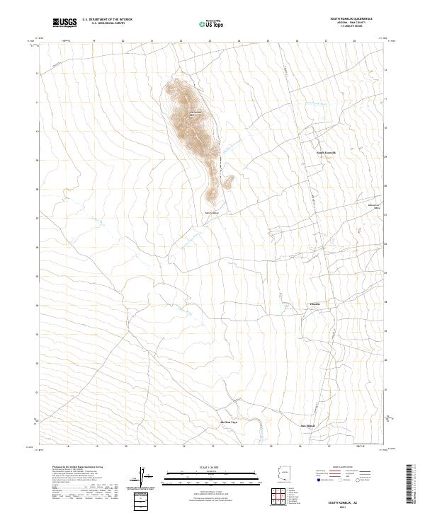 USGS US Topo 7.5-minute map for South Komelik AZ 2021