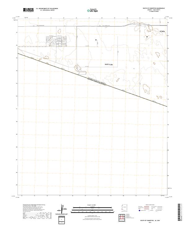 US Topo 7.5-minute map for South of Somerton AZSON