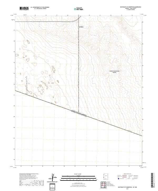 US Topo 7.5-minute map for Southeast of Somerton AZSON